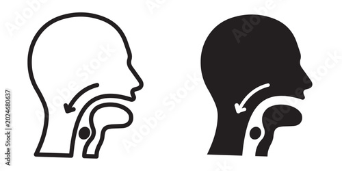Tableau sur toile Swallowing reflex icon design illustration drawings