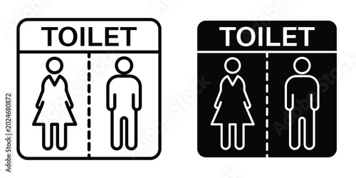 Toilet sign design illustration drawings