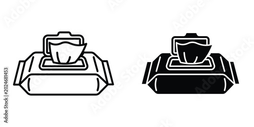 Schilderij op canvas wet tissue wipes icon design illustration drawings