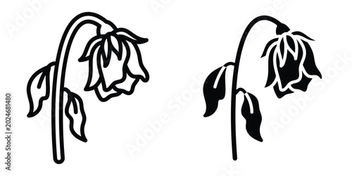 Photos Wilted flower icon design illustration drawings