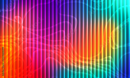 Tableau sur toile Abstract futuristic background with blurry glowing wave and neon transparent shapes