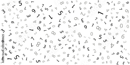 Foto A dynamic vector illustration featuring a random scatter of numbers from zero to