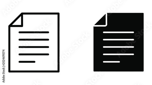 Φωτογραφία Empty document icon with white and black color variation