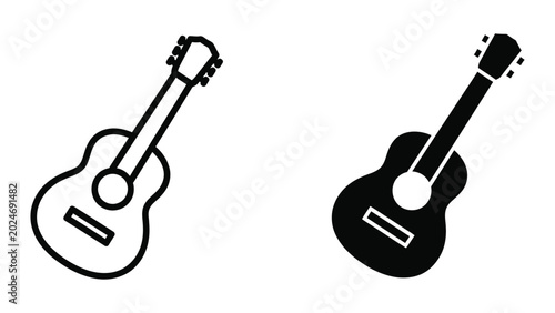 Two classic guitar icons in contrasting styles
