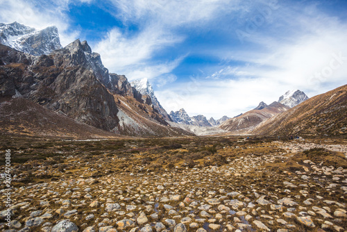Way to Everest base camp. Sagarmatha national park, Himalayas, Nepal
