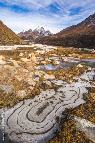View on the way to Everest base camp. Sagarmatha national park, Nepal