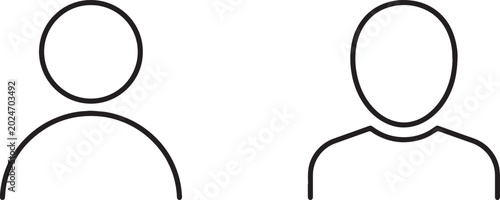Valokuva Web, Minimalist user profile avatars with distinct neckline shapes outline vecto