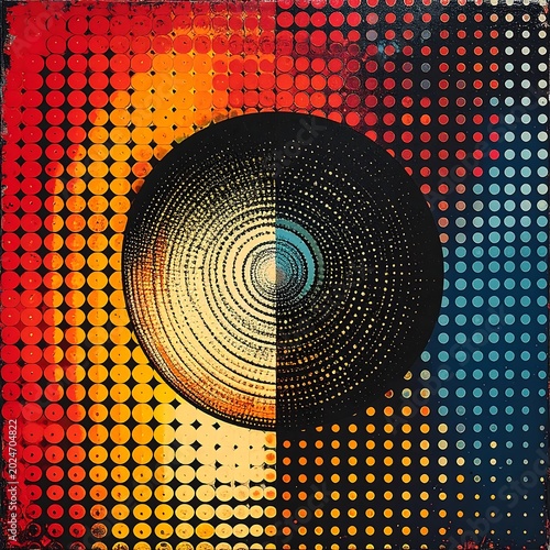 Divided sphere with radial and dotted patterns