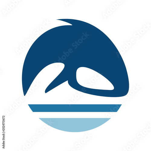Minimal Whale Icon Vector Design