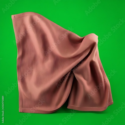 Drapery on chair, isolated on green background