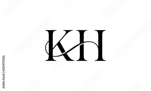 KH initial letters logo or KH monogram	