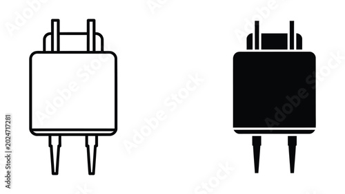 Canvastavla Black and white power adapter icons with prongs