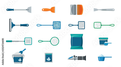 Painting tools and equipment icons.