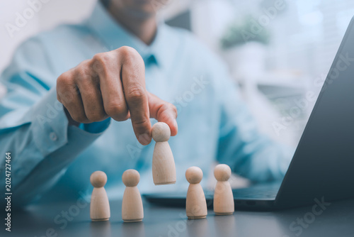 Slika na platnu Talent selection human resources recruitment leadership concept business person
