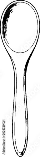 Classic wooden spoon with smooth long handle