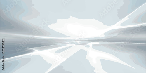 Photos Abstract white and gray futuristic landscape with glowing light lines, sci