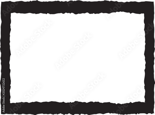 Torn Paper Edge Picture Frame Silhouettes Border