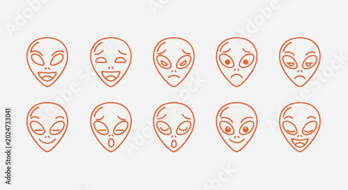 Valokuva Alien faces expressing different emotions