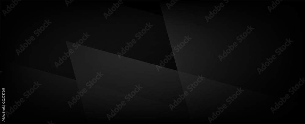 Obraz premium Abstract Black Geometric Background with Dark Gradient and Overlapping Layers. Suit for banner, web, brochure, pamflet and presentation