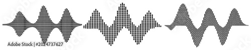 Quadro su tela Modern sound wave equalizer graphics featuring halftone dot texture and audio fr