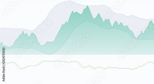 Konstfotografi Dark background red and green candlestick trading market chart vector graphic il