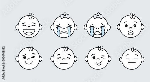 Foto Baby faces expressing various emotions