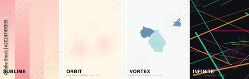 Bild auf Leinwand Minimalist abstract poster collection, set of 4 modern vector backgrounds, subli