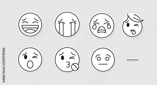 Quadro su tela Emoji icons set emotions and expressions