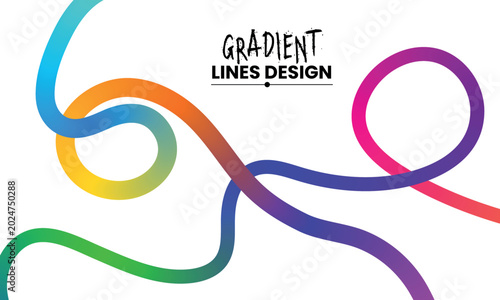 Vibrant gradient lines design with multicolored swirling patterns