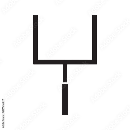 Tableau sur toile American football goal post icon black silhouette minimalist sports equipment sy