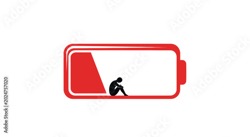 Foto Burnout and Low Energy Concept Vector Illustration
