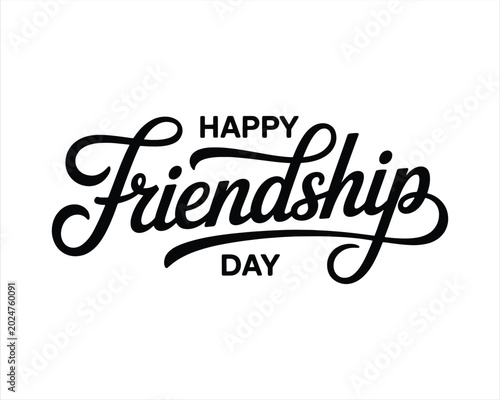 Happy Friendship Day Lettering. Happy Friendship Day. Handwritten.  international friendship day 'best friends forever' typography design