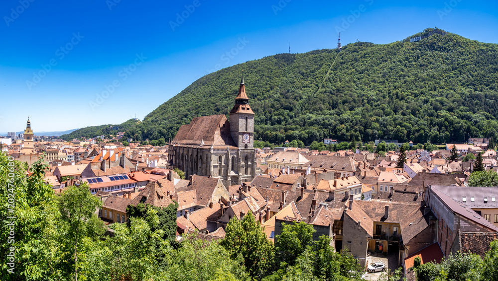 Fototapeta premium Panoramic view of Brasov city, Romania