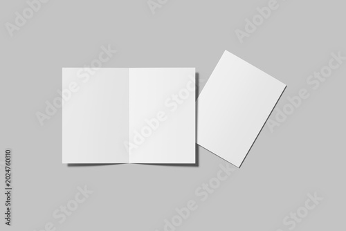 Blank A4 bifold brochure mockup