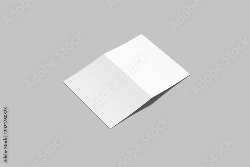 Blank A4 bifold brochure mockup