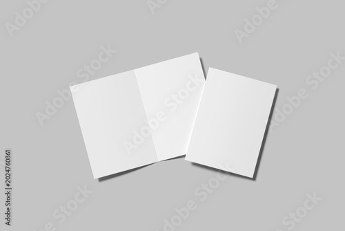 Blank A4 bifold brochure mockup