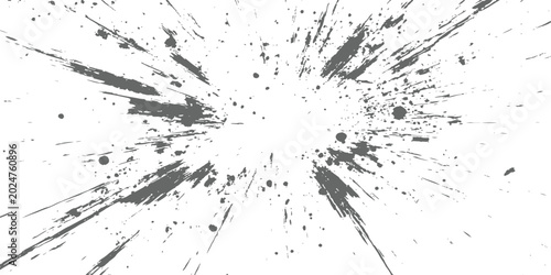 Tableau sur toile Abstract grunge radial burst background with distressed ink splatters and dynamic explosion effect vector illustration