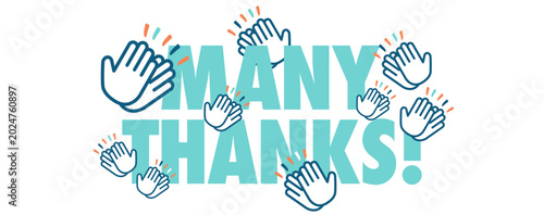 Canvastavla Many thanks with hands clapping