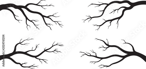 Fotografía Black tree branches illustration vector
