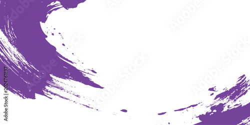 Dynamic abstract purple dry brush stroke swoosh creating an elegant painted curve on white background vector illustration.