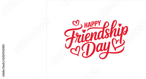 Happy Friendship Day Lettering. Happy Friendship Day. Handwritten.  international friendship day 'best friends forever' typography design