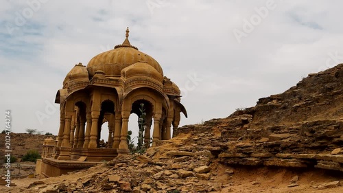 Bada Bagh, Jaisalmer, India: An architectural complex of numerous carved domed cenotaphs.