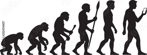 Εκτύπωση καμβά Evolution of man from primate to modern smartphone user