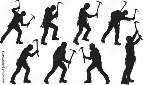Cuadro en lienzo Primitive humans using stone tools and pitchforks