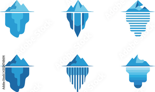 Photos Icebergs with submerged sections illustration