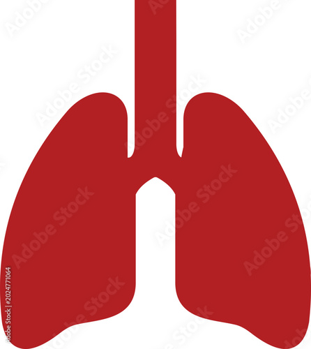 Photos Black flat line style human lung vector icon of respiratory system anatomy medic