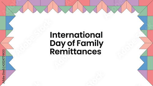 Foto international day of family remittances typography banner with colorful geometri