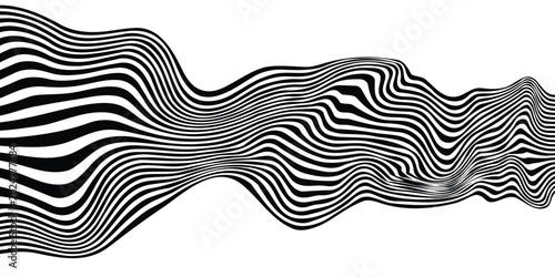 Obraz na płótnie optical art abstract background wave design black and white