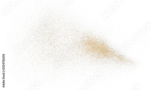 Tableau sur toile Pile desert sand scattered and flying, isolated on white background and texture,