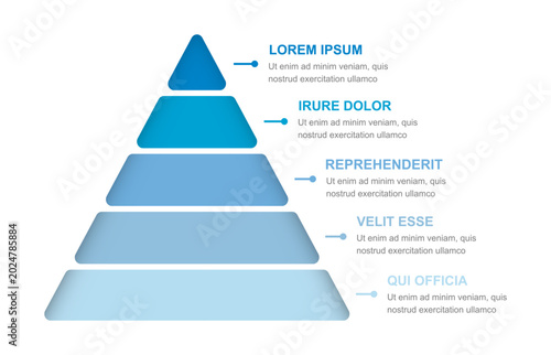 Photos Pyramid infographic template diagram with five hierarchy steps, business process